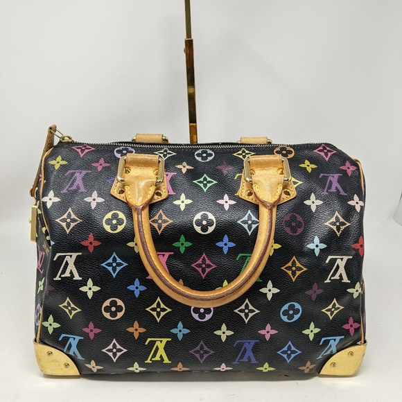 Louis Vuitton Speedy Handbag Multicolor Black 30 - Picture 2 of 15